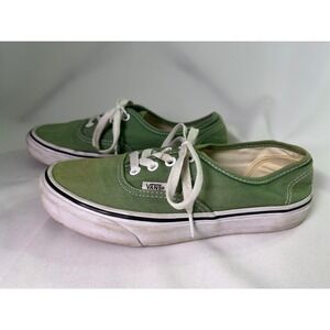 Vans Authentic Sage Green Canvas Low Top Skate Shoes Sneakers Men 5.5 Women 7